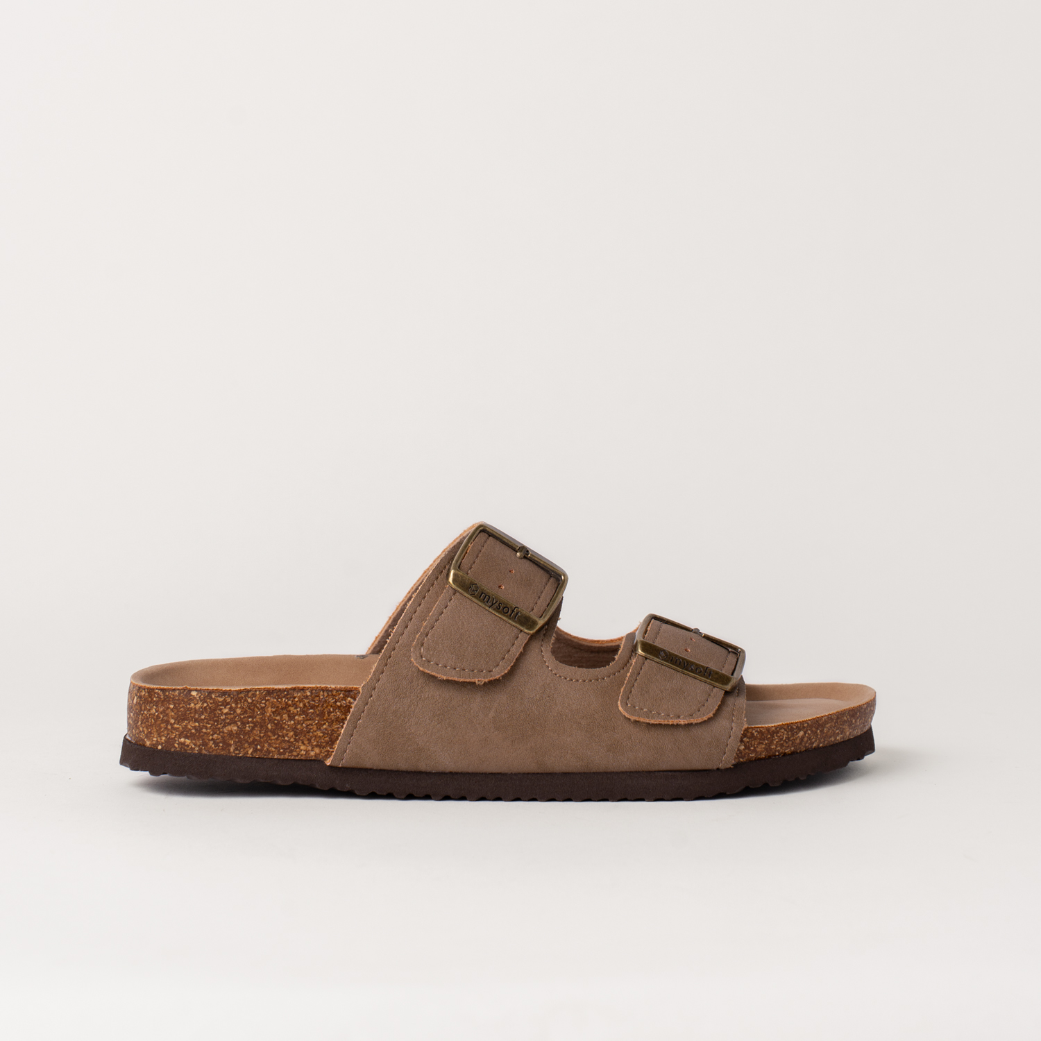 Mysoft 25M075 Sandalias planas de mujer doble hebilla