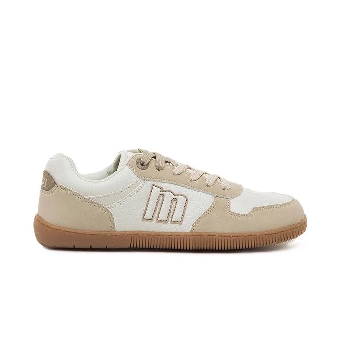 Mustang - Zapatillas Free Aria para mujer, deportivas minimalistas con puntera ancha y suela plana (cero drop), veganas certificadas INESCOP, color blanco y beige