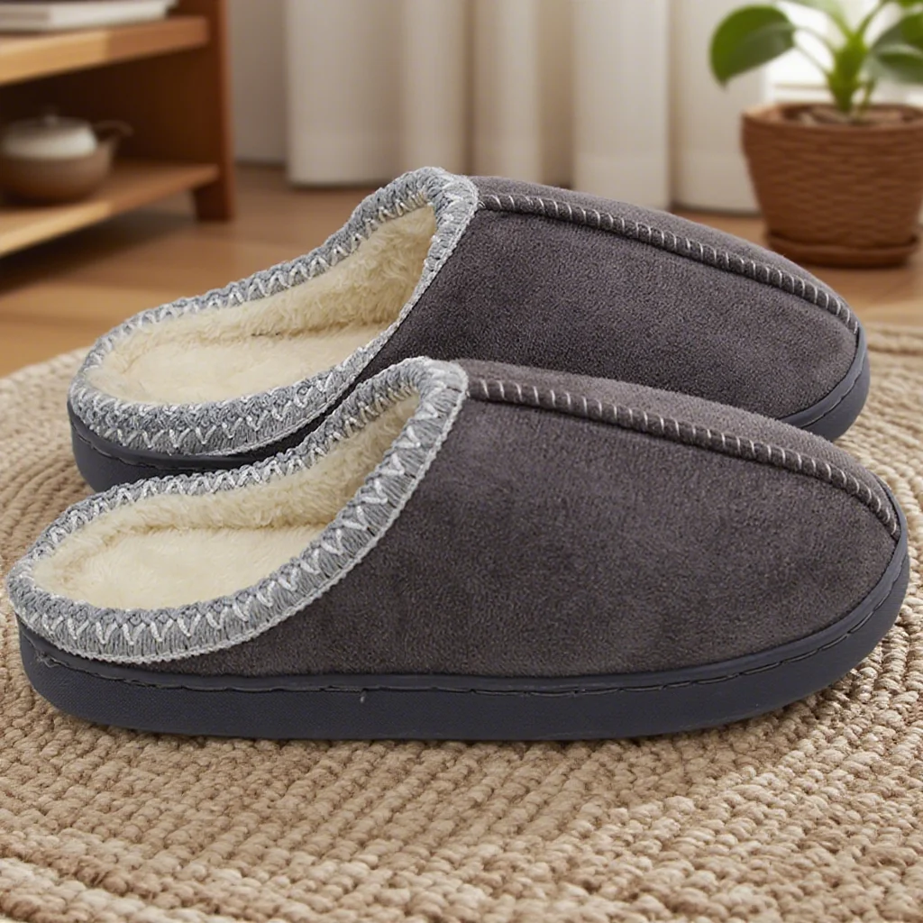 TK Pantuflas De Algodón Para Otoño E Invierno Con Suela Gruesa Antideslizante Para Parejas Calientas Y Suaves Con Lining De Poliéster