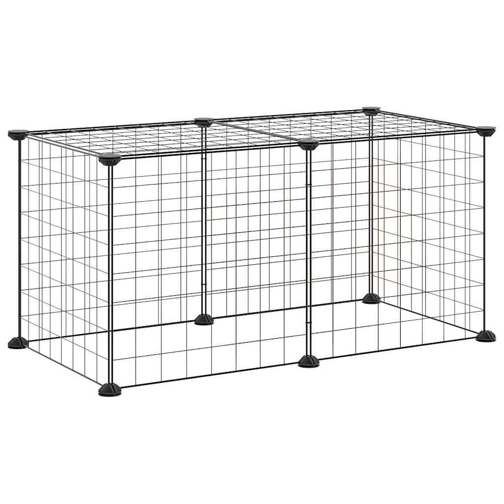 vidaXL Jaula para mascotas de 8 paneles acero negro 70x35x35cm