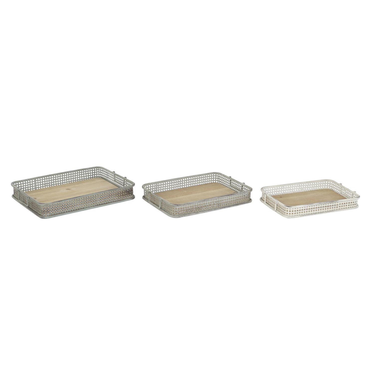 BANDEJA SET 3 METAL 53X38X8 ENVEJECIDO MULTICOLOR FIJALO BD206188