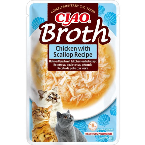 Churu Broth Sopa De Pollo Con Vieira Sobre Gatos 40 Gr