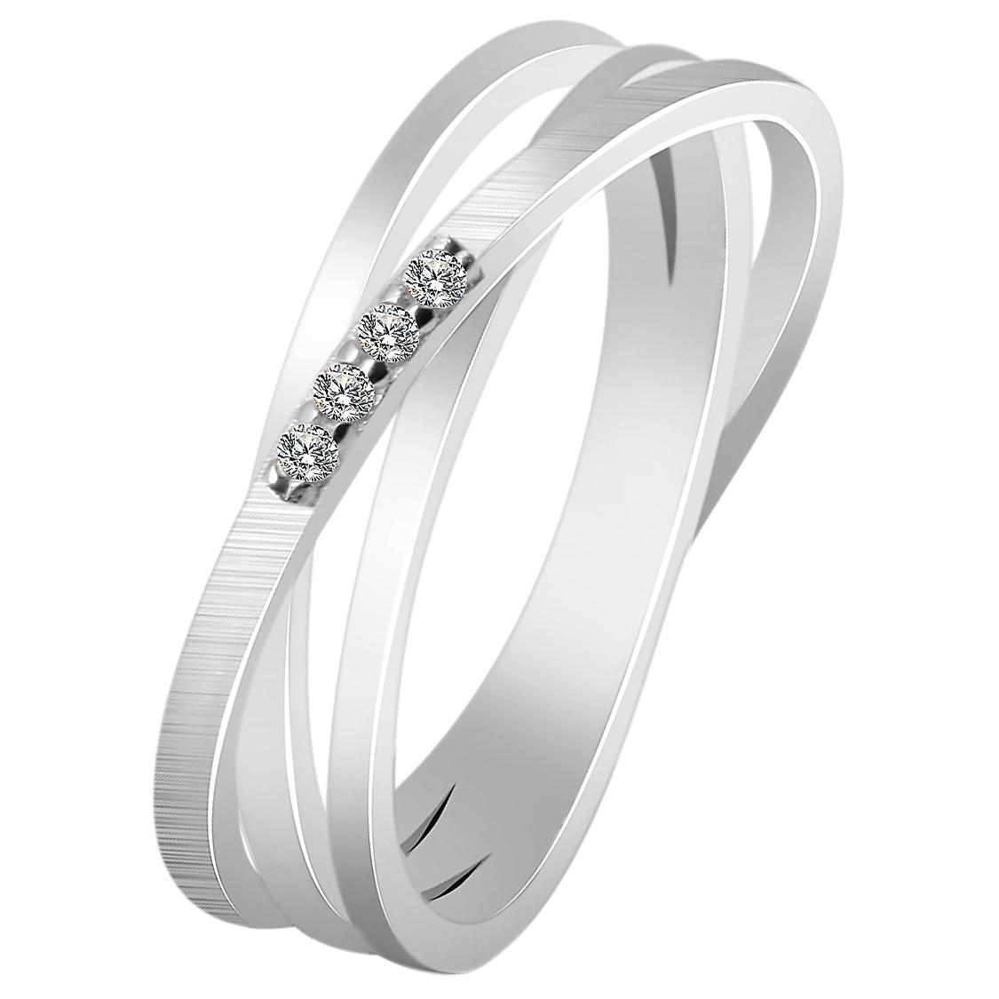 Anillo “Amy” em Prata de Lei 925 com Zircônias Banhado a Ródio – Tam.52 – 0044