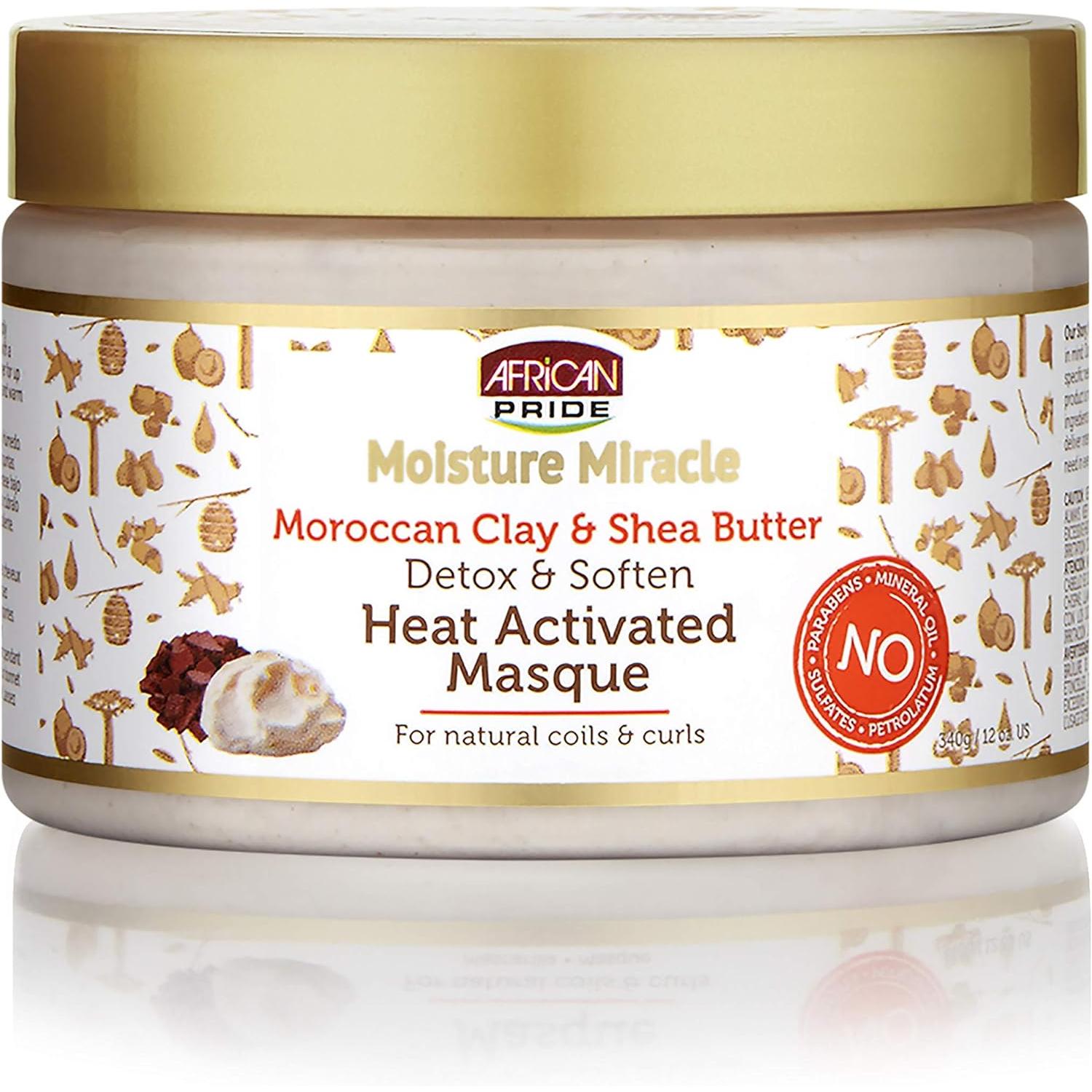 CasaSofia- African Pride - Moisture Miracle - Mascarilla para cabello activada por calor, desintoxica y suaviza, 340g