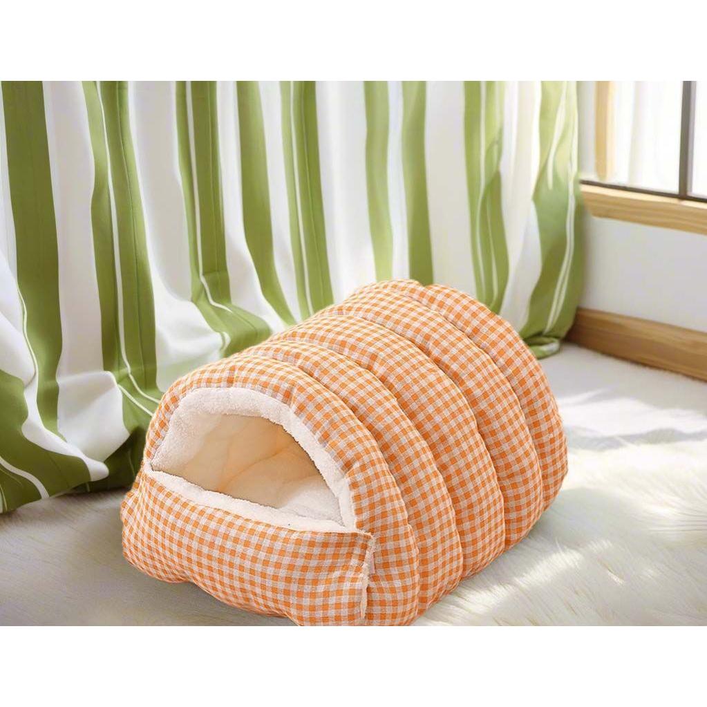TK Cama semicerrada para gatos con forro de felpa, lavable, elegante y práctica para esconderse. Ideal para gatitos, cachorros y mascotas pequeñas. Ideal para dormir en interiores en invierno. Ideal para jugar en interiores en invierno.