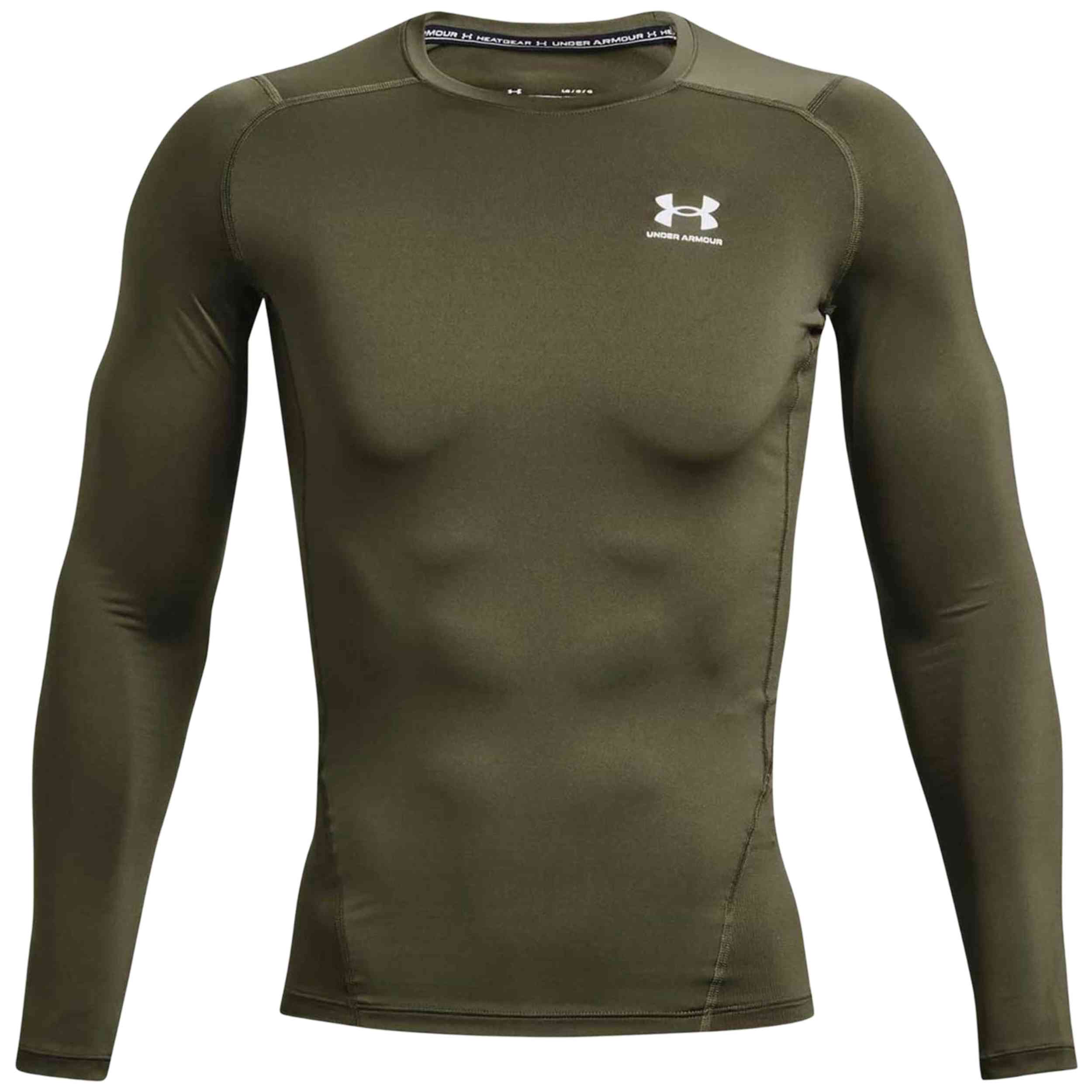 Camiseta Under Armour modelo Ua Hg Armour Comp Ls en color Kaki
