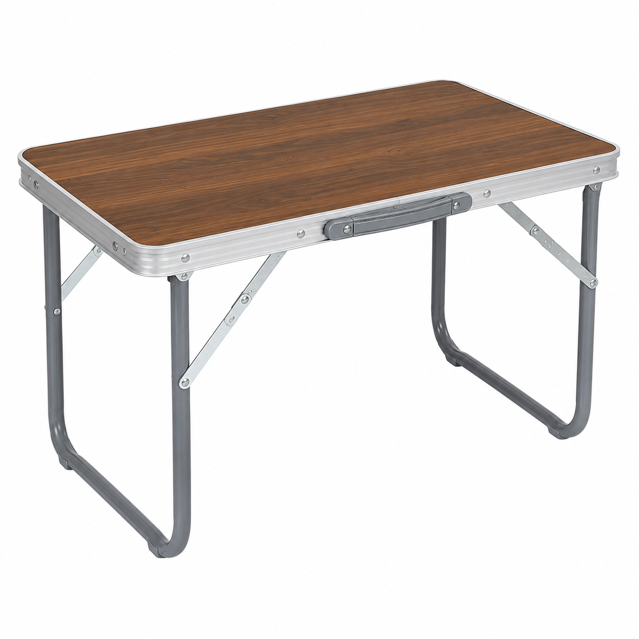 PACK 2 Mesa Plegable Camping 60x40x40 cm | Blanca o Efecto Madera | Mesa Portátil con Asa para Playa, Jardín, Picnic, Pesca y Camping GENERICTONER