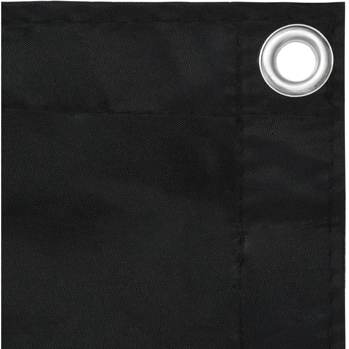 Pantalla para balcón - 90x300 cm - Tela Oxford - Negra - Tela universal para privacidad - Lona impermeable para balcón - Protección contra el viento y resistente a los rayos UV - Incluye cordón de fijación