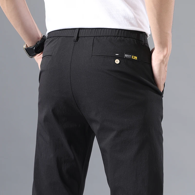 TK Pantalones Casuales Para Hombre Primavera Verano Mallas Elásticas Clásicos De Negocios Para Golf Moda Coreana Ropa Masculina