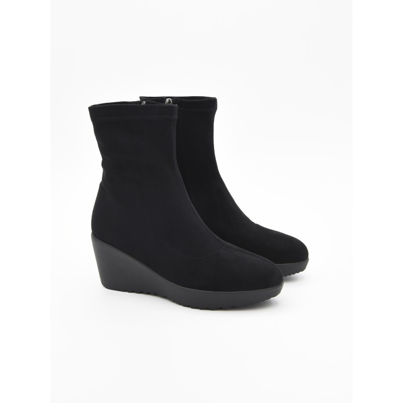 Botín De Cuña Purapiel Para Mujer  Bro3 , Color Negro 104925