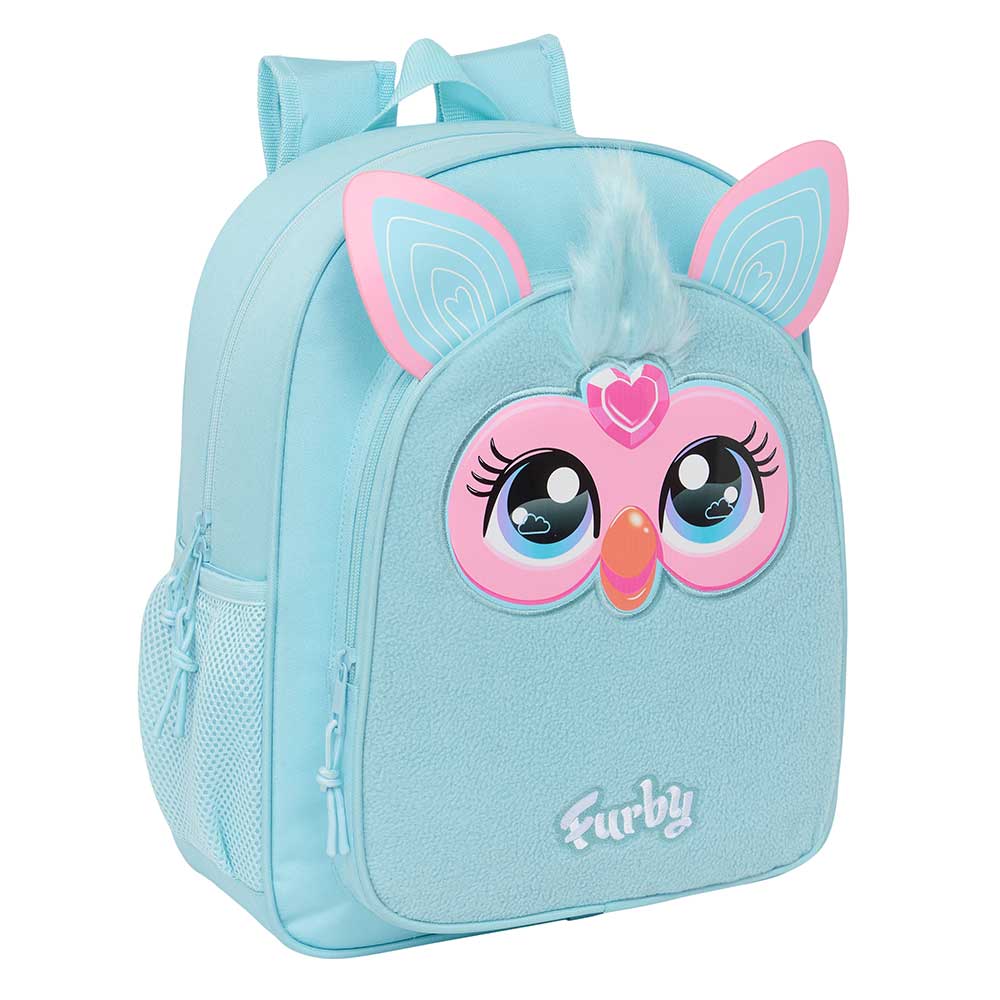 SAFTA | Mochila Grande con Ruedas Furby Compact Extraíble Mochila Escolar Infantil Lavable, con Bolsillo Frontal y Laterales Portabotellas, Cremallera con Doble Tirador y Asa Superior, Vuelta al Cole