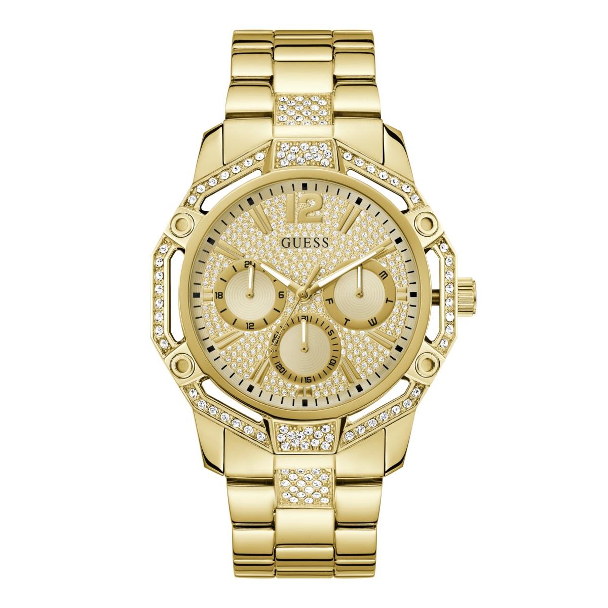 Guess Reloj Hombre Caja De Acero Reciclado Pulsera Acero De Color Dorado Resistente Al Agua 3 Atm Gw0990g2