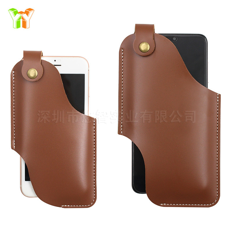 CA Bolso de cuero vintage para teléfono móvil, bolso de cintura portátil para teléfono móvil, bolso de cintura portátil para teléfono móvil al aire libre, conjunto de dos piezas
