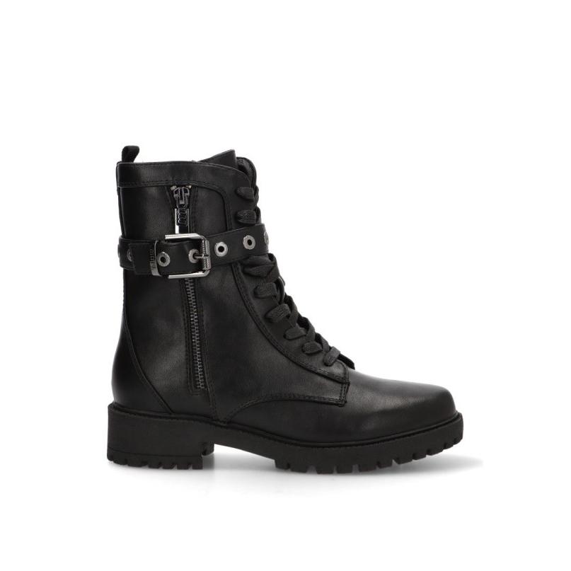 Botin Militar Mustang - Mujer - Suela Plana - Modelo 54771 - Color Negro