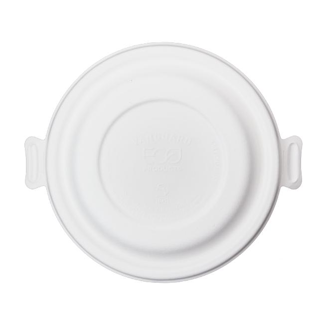 MONOUSO | Tapa de Caña de Azúcar Blanco para Bol 470ml (50 Uds)