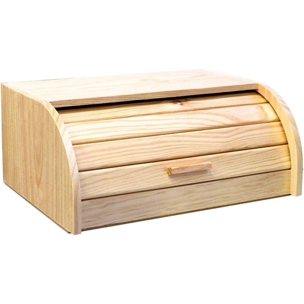 Panera de Madera con Tapa de Persiana Plegable Cesta (35x25x15cm) COSHANO