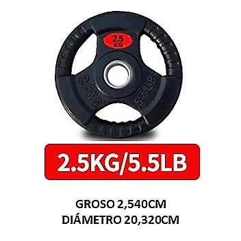 Fit-Force Discos de Pesas Olímpica 51mm Hierro Fundido con Revestimiento de Caucho - Protección de Caucho