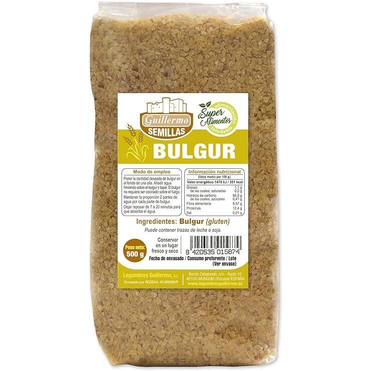 Legumbres Guillermo | Bulgur - Paquete 500 g. | 100% natural | Perfecto para una dieta equilibrada | Rico en carbohidratos de calidad