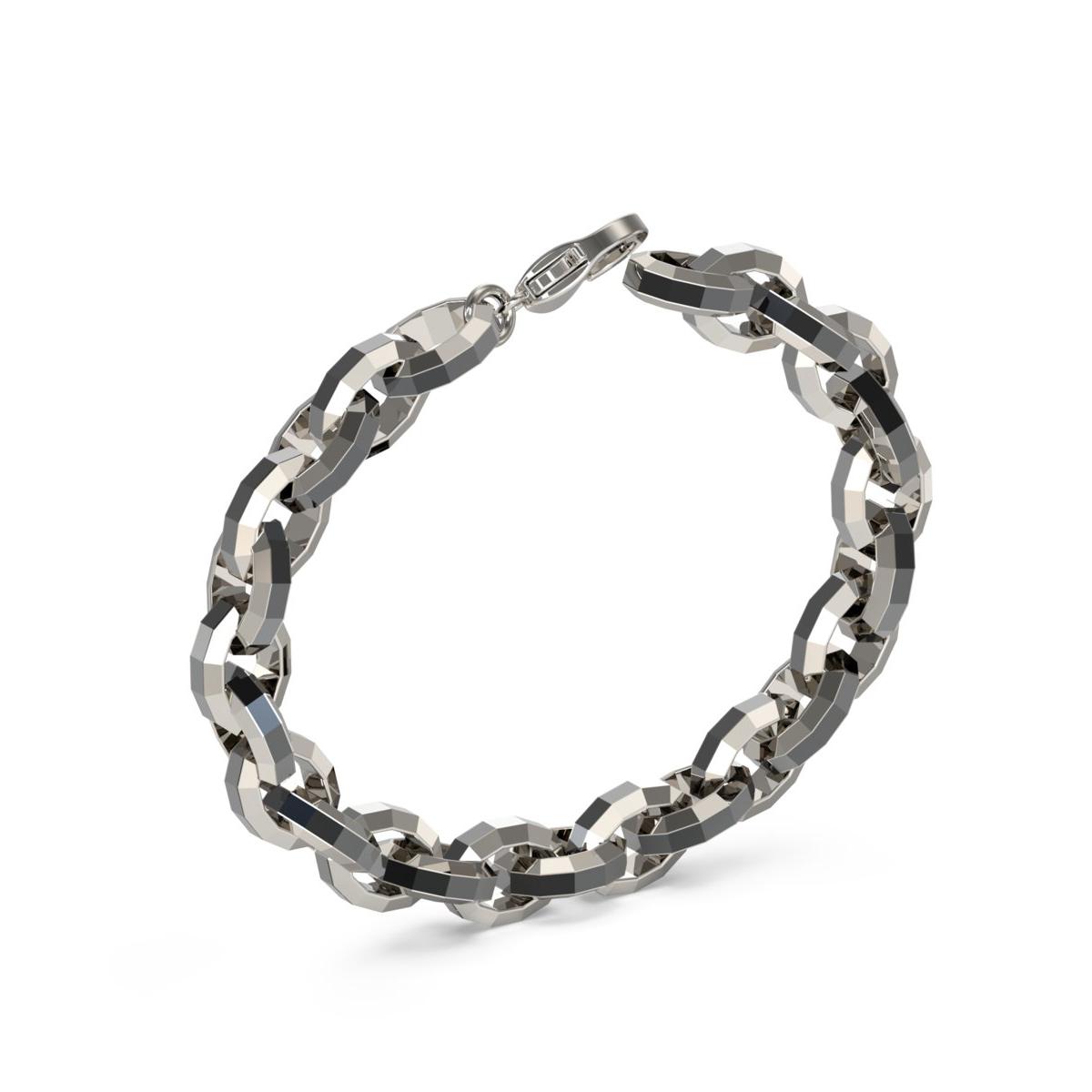 Guess Pulsera Hombre Exagon De Acero Plateado Jumb05085jwsts