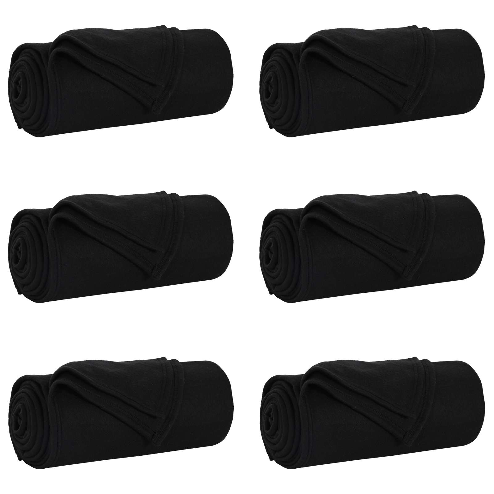 vidaXL Mantitas de Sofá 6 uds. Negro 200 x 150 cm 2.61 kg Fleece
