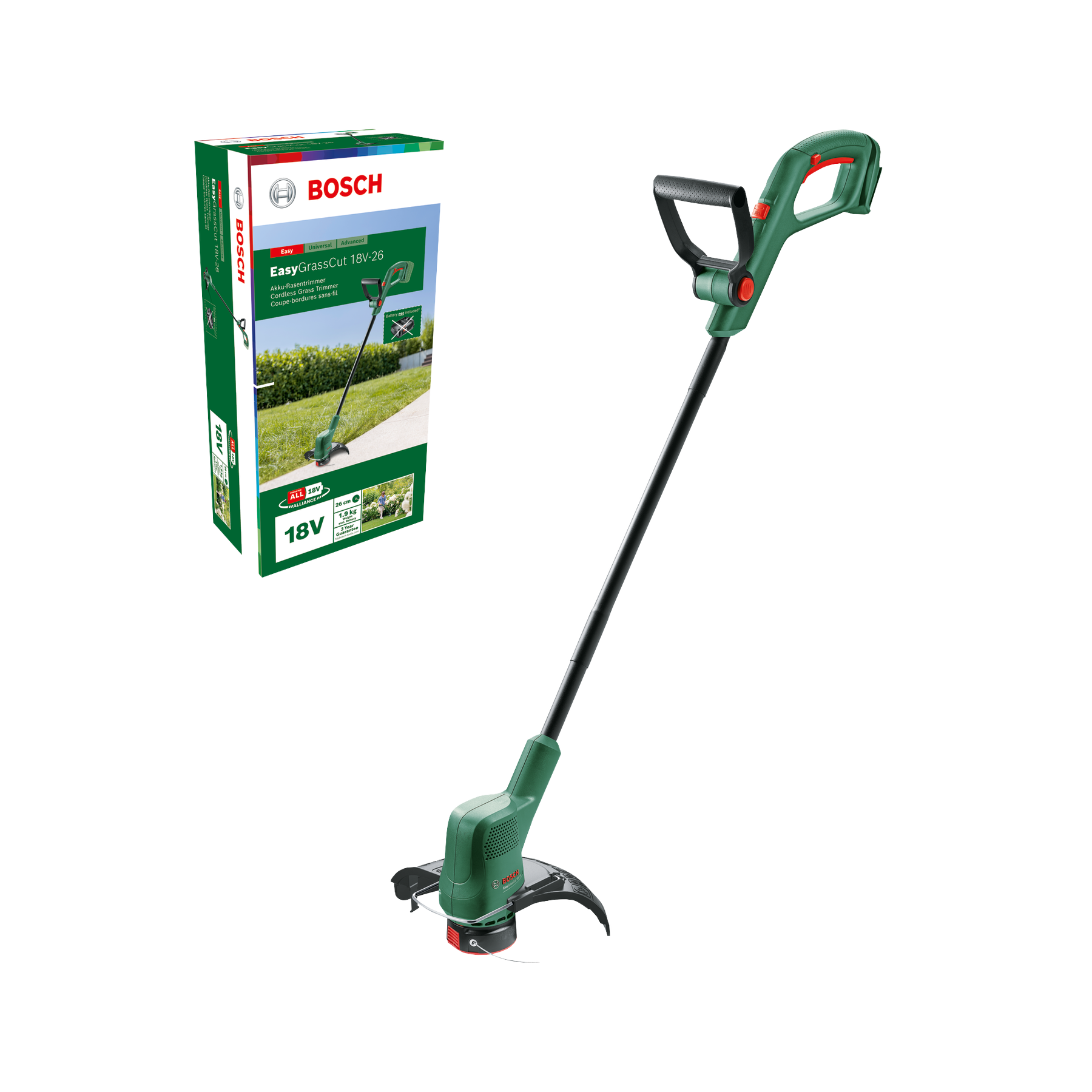 BOSCH 06008C1C04 Cortabordes a batería EasyGrassCut 18 V-26 (Sin batería ni cargador)