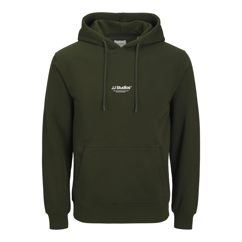 Jack & Jones - Sudadera con capucha Soho para hombre, tejido cepillado suave y corte relaxed color verde botella