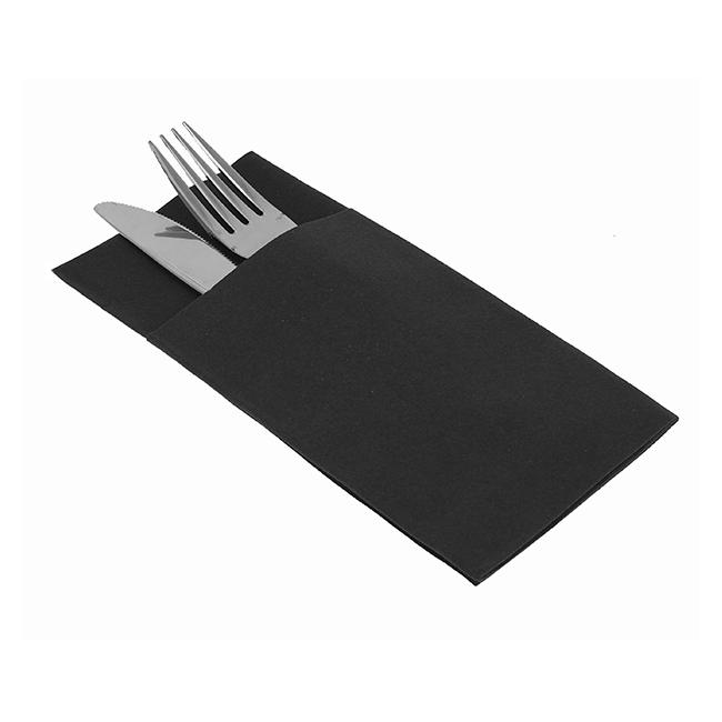 MONOUSO | Servilleta Canguro Airlaid 33x40cm Negra (30 Uds)