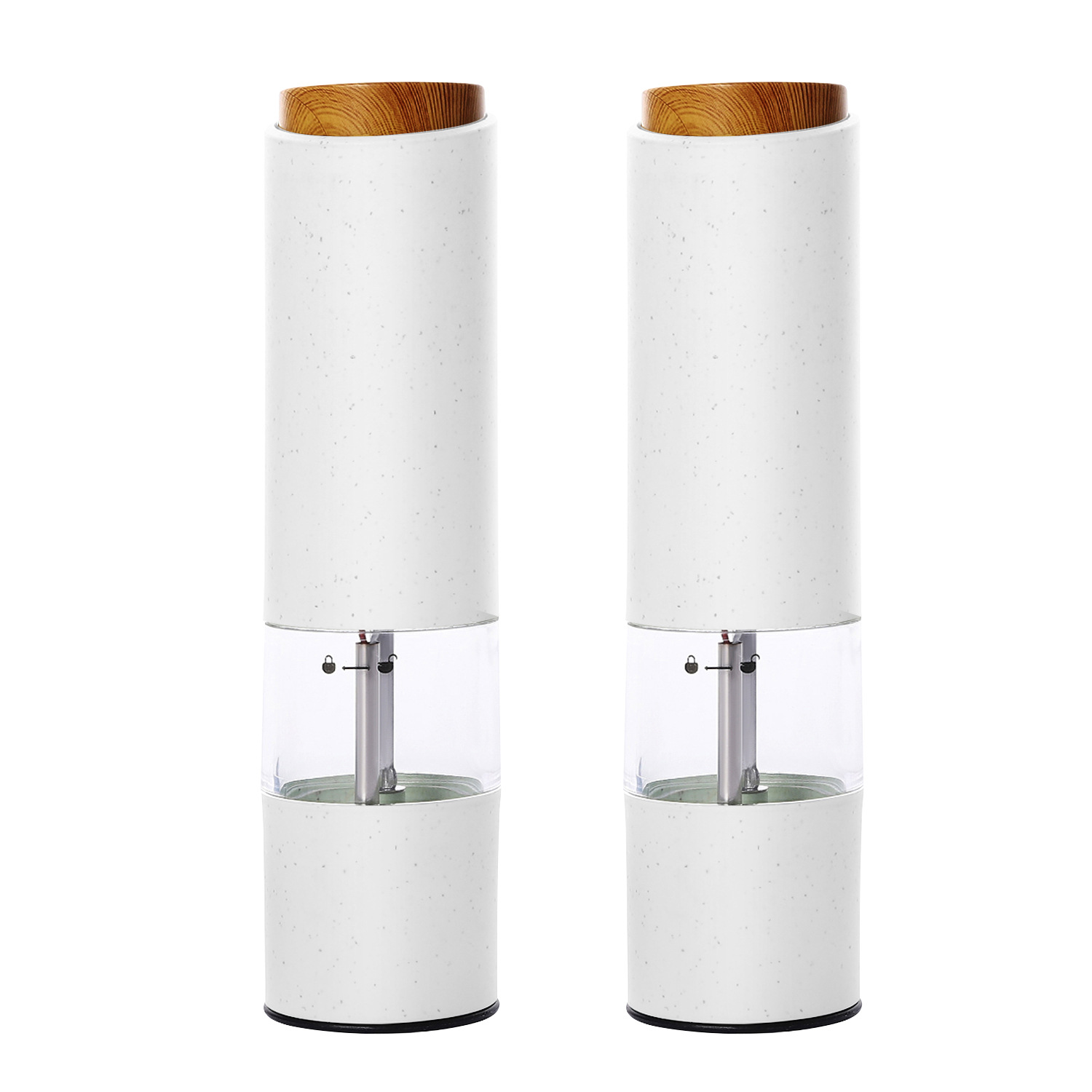 Juego de molinillo de Salero y Pimienta eléctrico, juego de molinillo de Salero y Pimienta automático de grosor ajustable con Luz LED