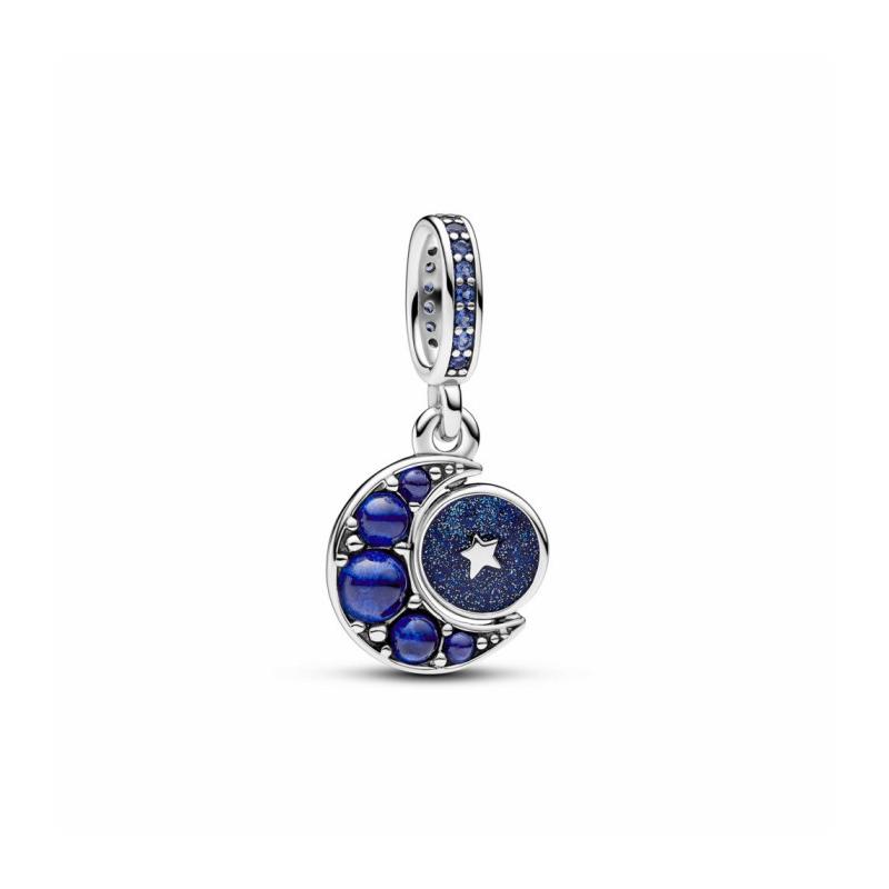 Charm Colgante Giratorio Luna Brillante - 792979C01 - Plata de Ley