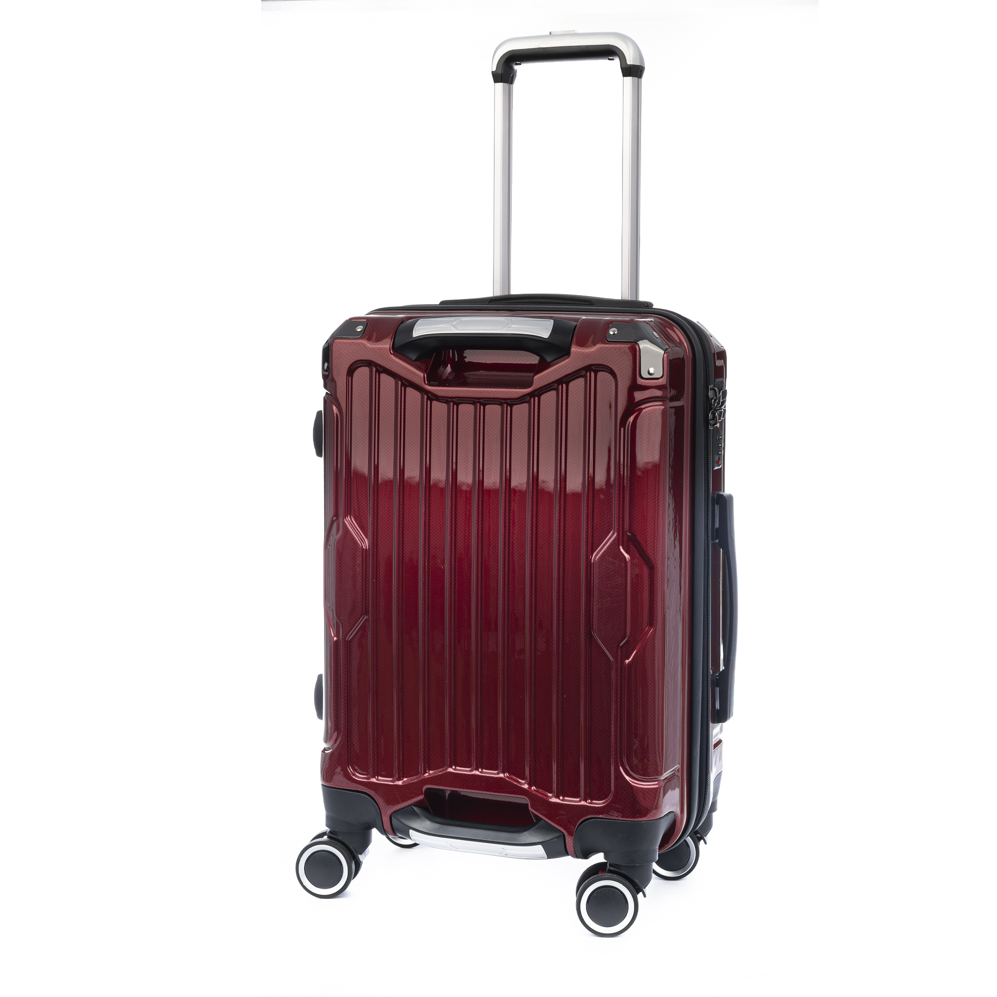 Maleta de cabina Trolley extensible en material ligero de ABS+PC de alta resistencia con esquinas reforzadas. Cerradura numérica TSA, 4 ruedas dobles extraíbles y giratorias 360°.