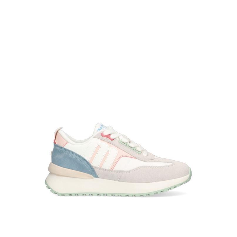 Zapatillas Casual Mustang - Mujer - Suela Plana - Modelo 60274 - Color Blanco