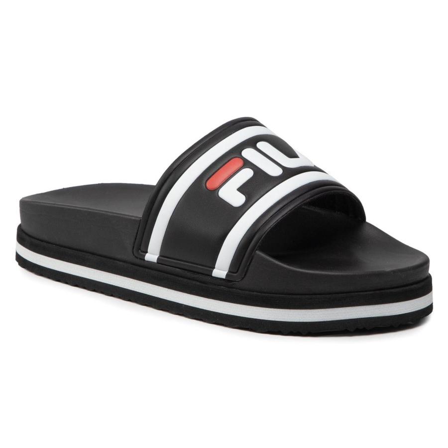 Chanclas Fila Morro Bay Zeppa woman con plataforma color negro y blanco chanclas Fila para playa y piscina