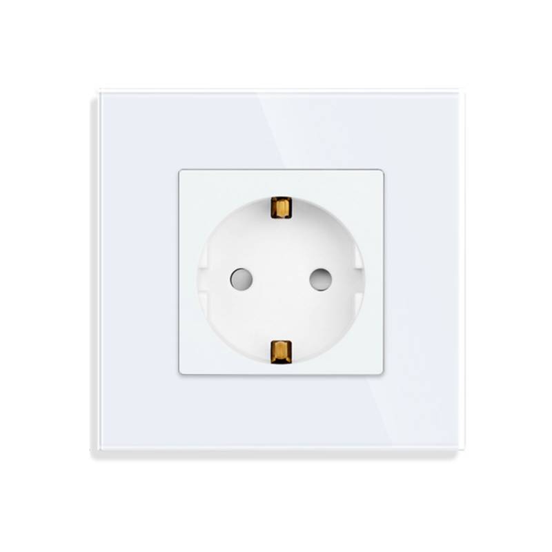 LEDBOX Base enchufe EU 16A  KOOB frontal cristal blanco. Sistemas de control, Mecanismos KOOB