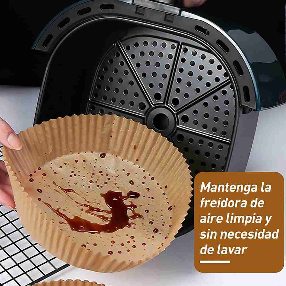 Papel de Pergamino Redondo 50 Unidades 16x4.5cm Air Fryer Klack