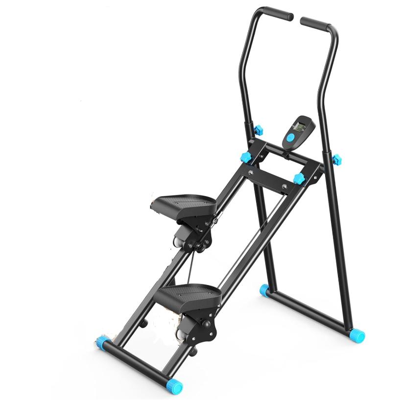Escaladora para Ejercicio en Casa, Nueva Versión de Stairmaster para Entrenamiento de Cuerpo Completo, Escaladora Compacta Plegable con Rango de Paso Extendido, Manillar/Pedal Ajustable