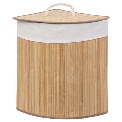 Factory Cuadros - Cesto para la Colada de Esquina de Bambú 48 L - L. 35 X P. 35 X H. 50 Cm