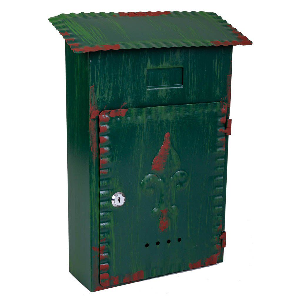 Buzon De Hierro Pintado De Color Verde 11x27x37cm, El mejor complemento para tu hogar