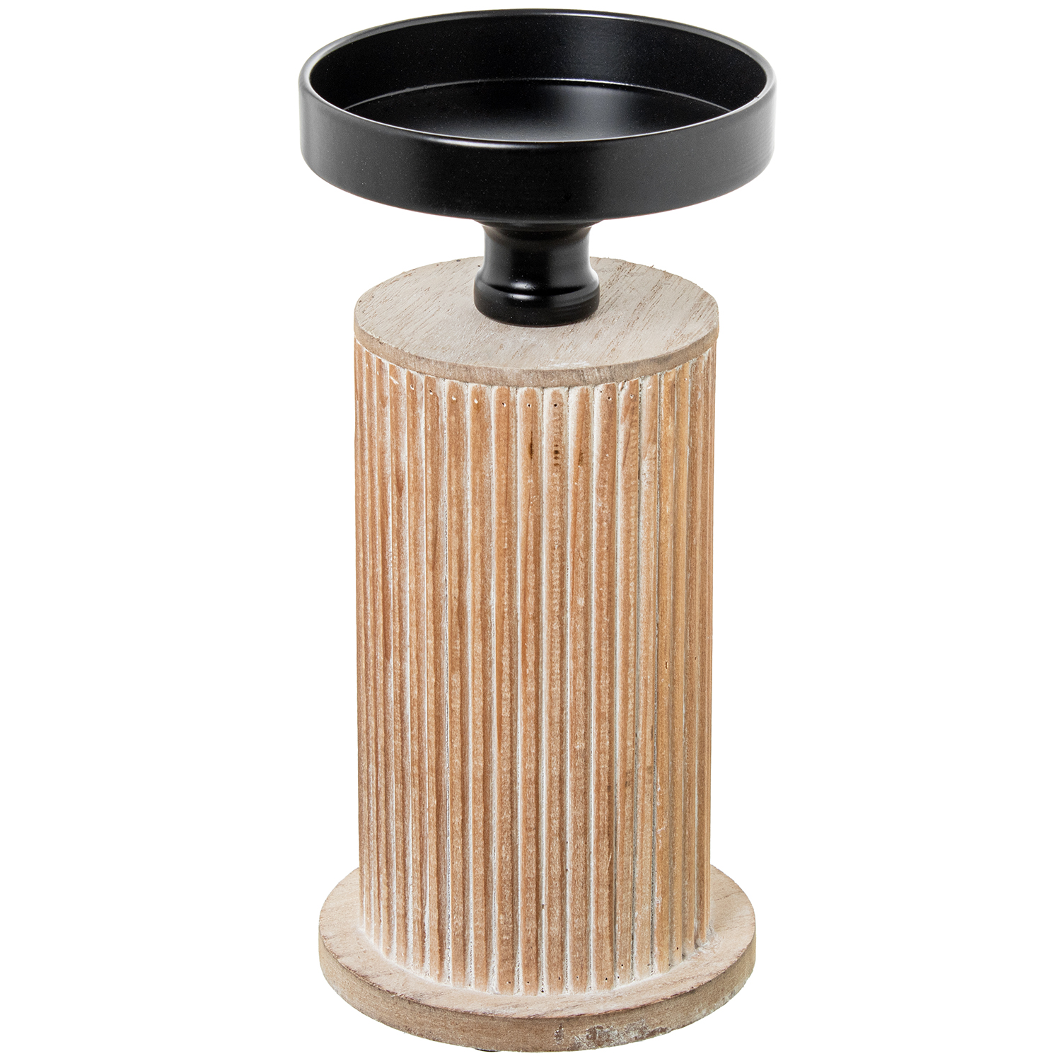 Portavelas madera, metal 11x23cm