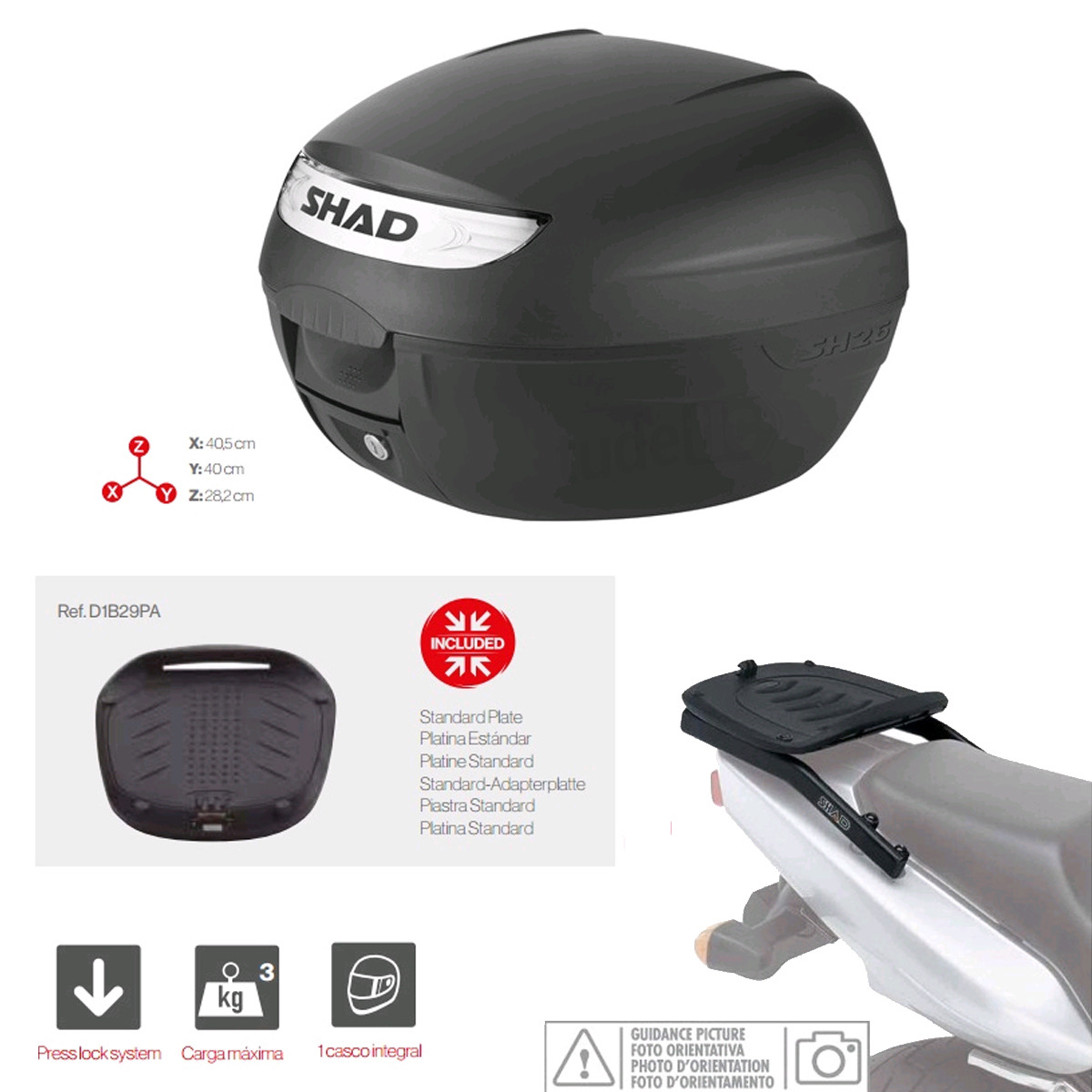 Kit Fijacion Y Maleta Baul Trasero Sh26 KIT-SHAD-208