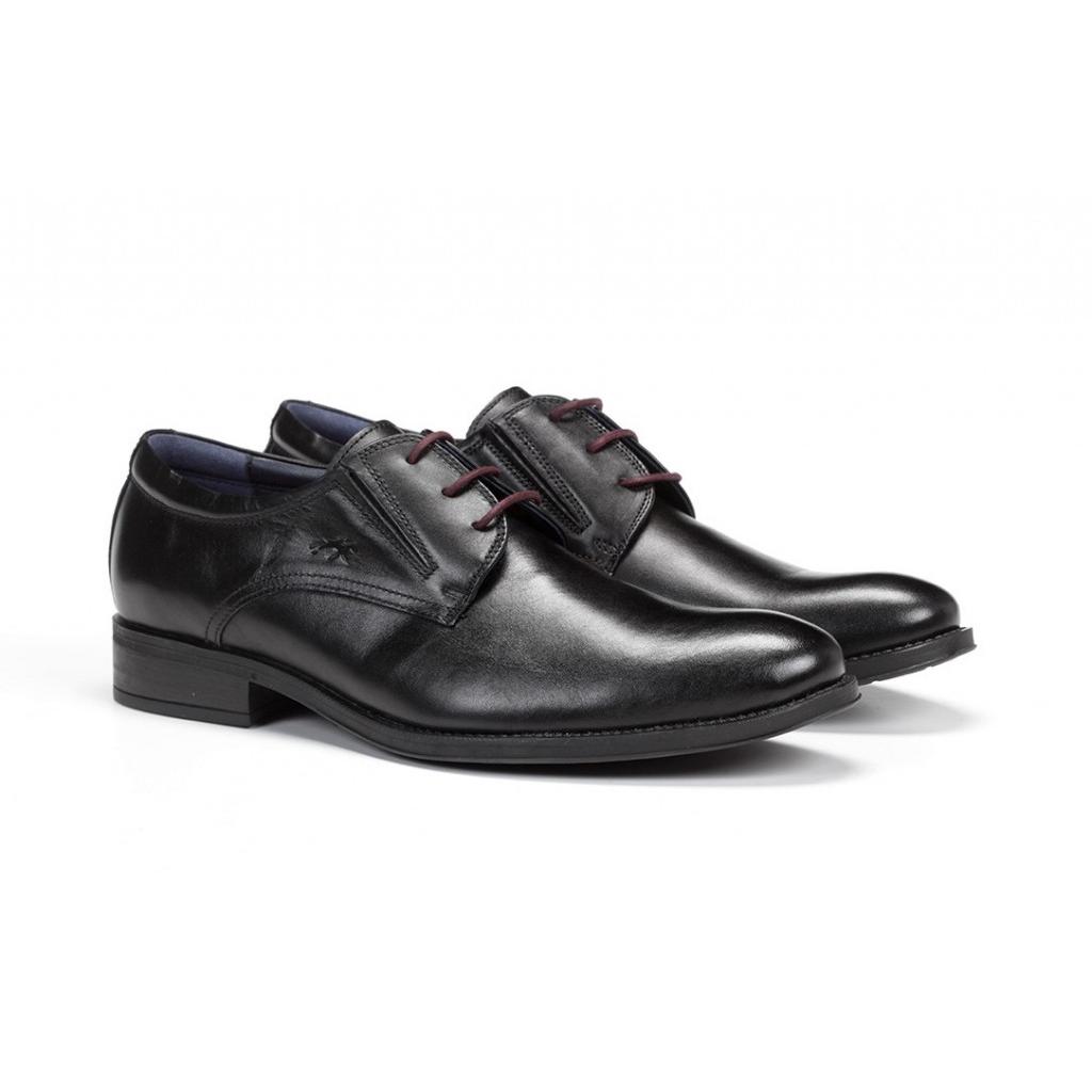 Fluchos Heracles 8410 - Zapatos de Vestir para Hombre en Piel Negro con Cordones Burdeos, Tecnología AIR y SHOCK ABSORBER