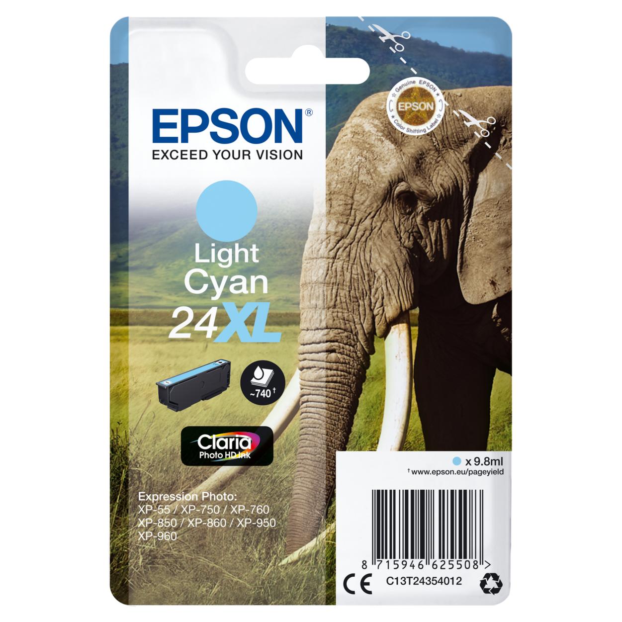 Cartucho De Tinta Original De Impresora Original Epson 24 Elefante Claria Home Sin Blister