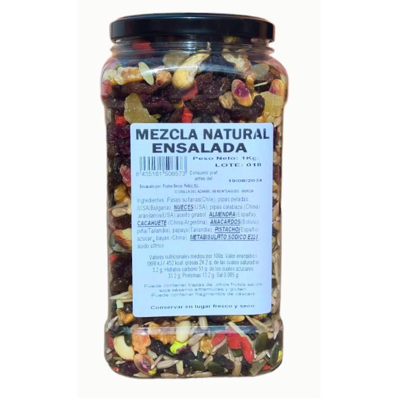 Mezcla natural Ensalada frutos secos - 1 Kg - mix ensalada - pelluz