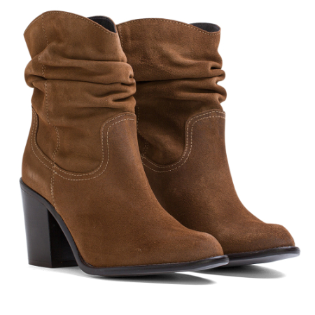 Botín Elodie CA-515 Serraje Visón Helene Rouge - Botines de Tacón