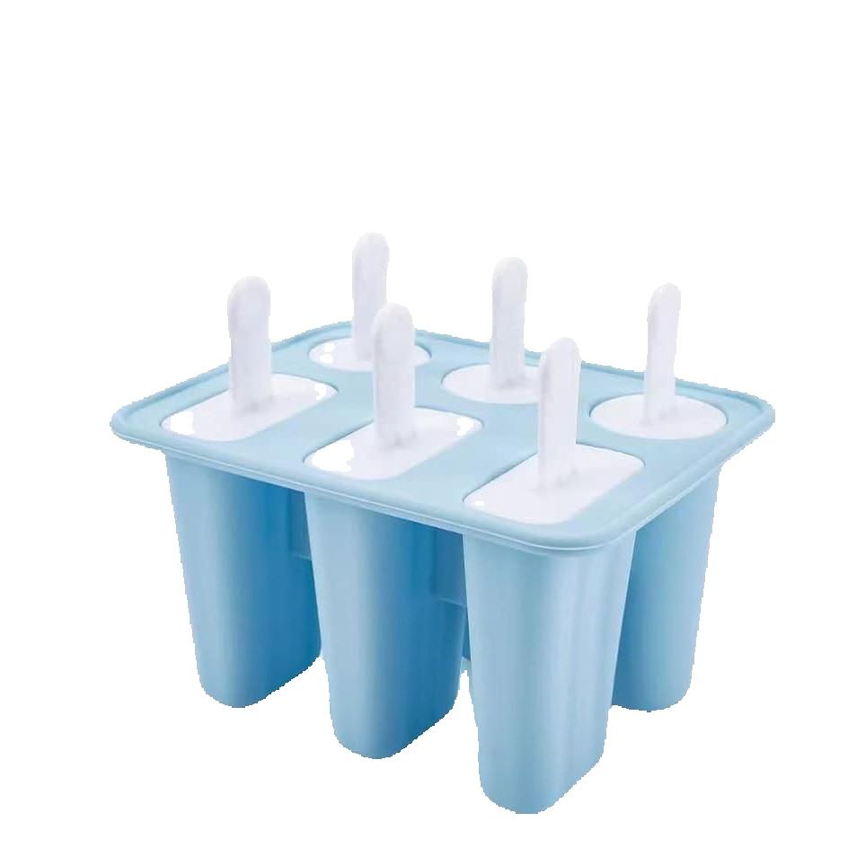 Moldes Helados Silicona 2 Formas - 6 Cavidades Molde Helados Silicona con Palo, Reutilizables Moldes de Paletas de Silicona Moldes de Paletas de Hielo Sin BPA para Niños y Adultos (Azul)