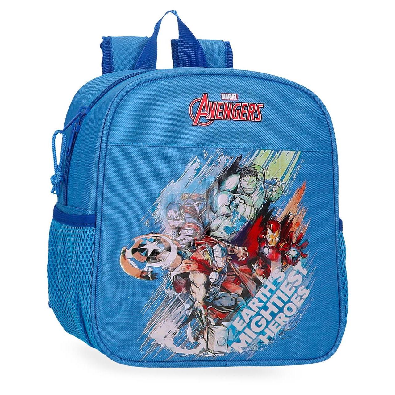 Marvel Los Vengadores Mochila Escolar Poliéster Avengers Heroes Azul