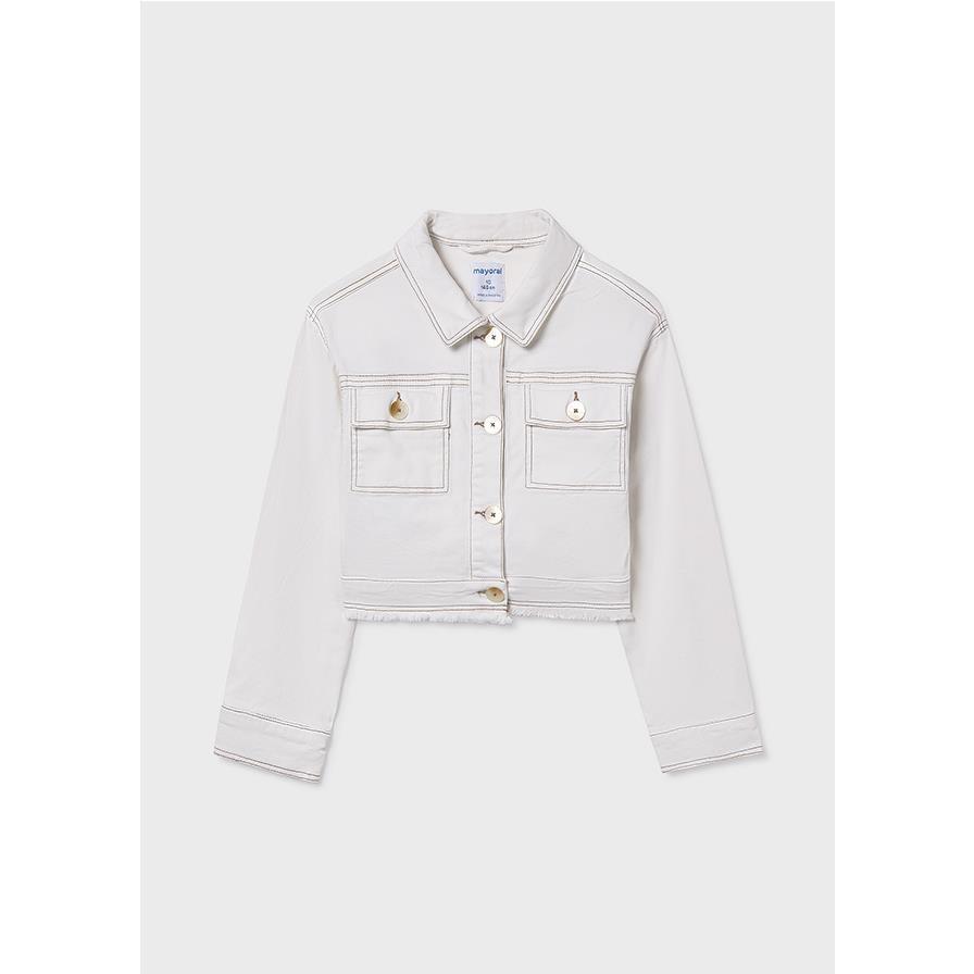 Mayoral - Cazadora sarga beige para niño estilo clásico con botones y bolsillos delanteros ideal para primavera