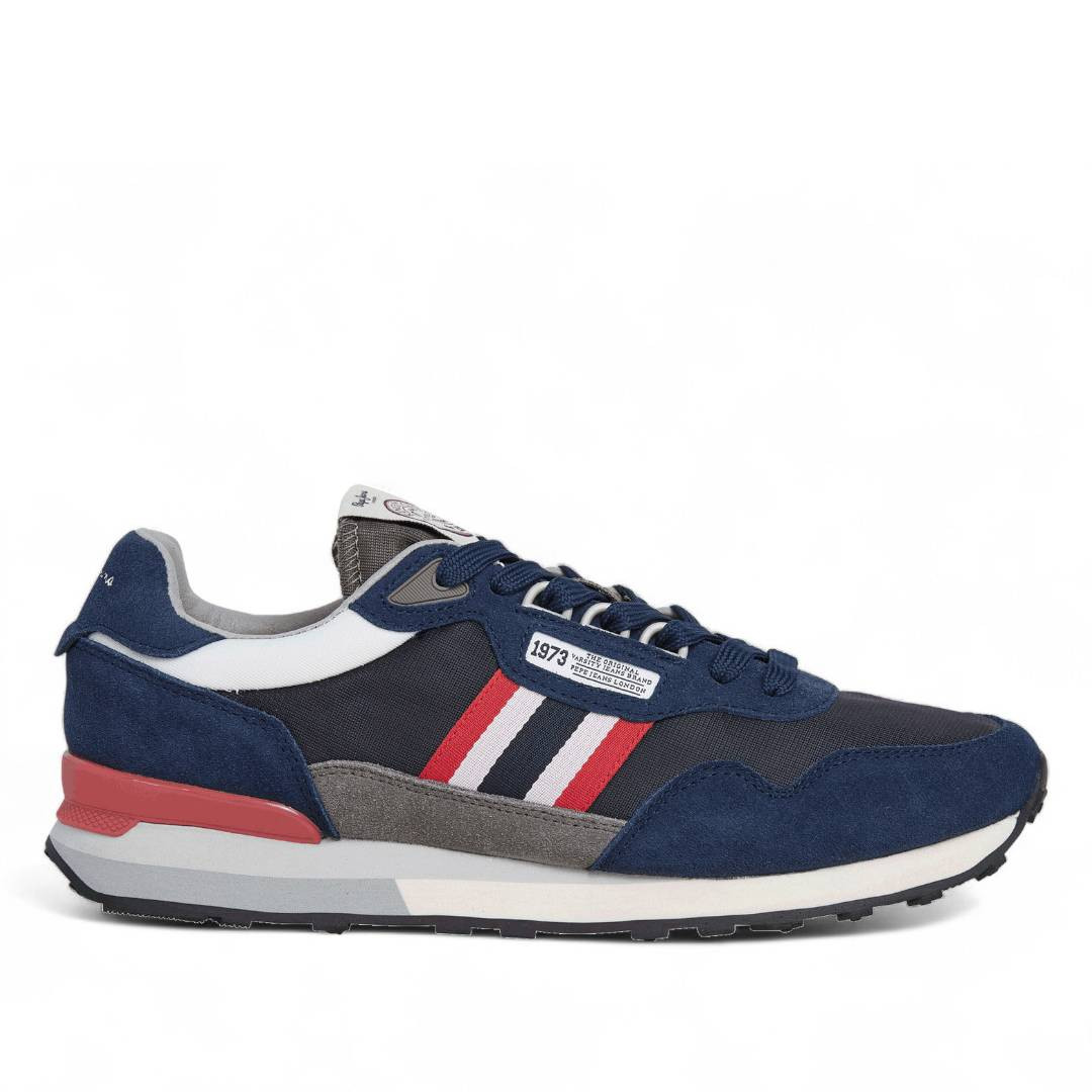 Zapatillas deportivas Pepe Jeans kingston college azules con detalles rojos y blancos