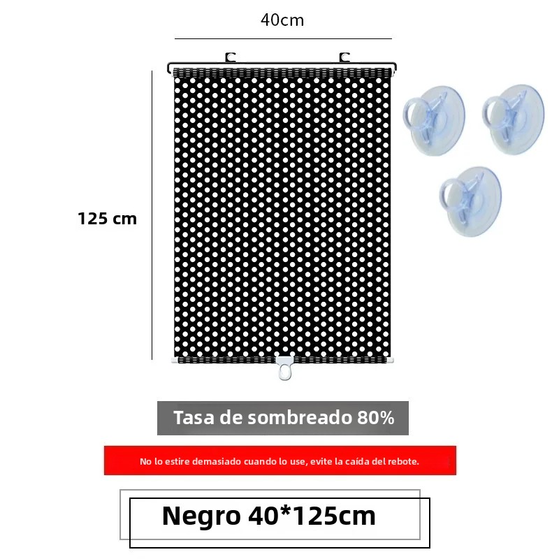 Cortinas De Rollo Universal Con Ventosas Para Ventanas Negro/Cobre Cubierta De Sol Para Coche Dormitorio Cocina Oficina Cortinas De Blackout Sin Clavos