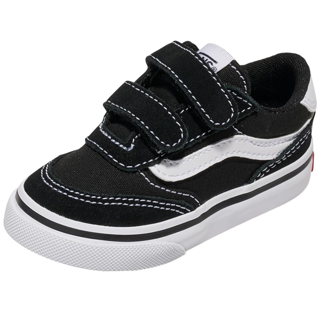 VANS BROOKLYN LS V SUEDE LONA  NEGRA/BLANCO PARA NIÑOS