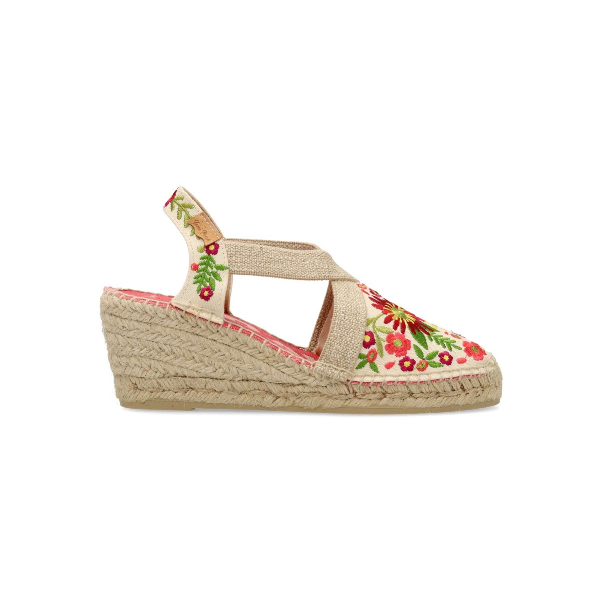 Toni Pons - Alpargata valenciana bordada Alpargata mujer con cuña de 6 cm, suela antideslizante y planta acolchada, diseño vegano cosido a mano en España